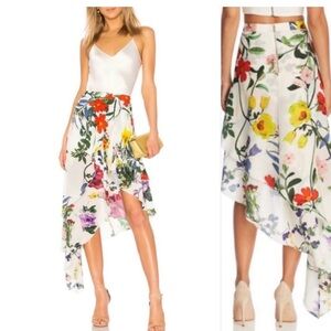 Alice + Olivia Floral Asymmetrical Skirt